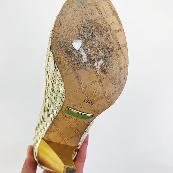 L.A.M.B Gold/White Davi Pumps - Picture 8 of 11